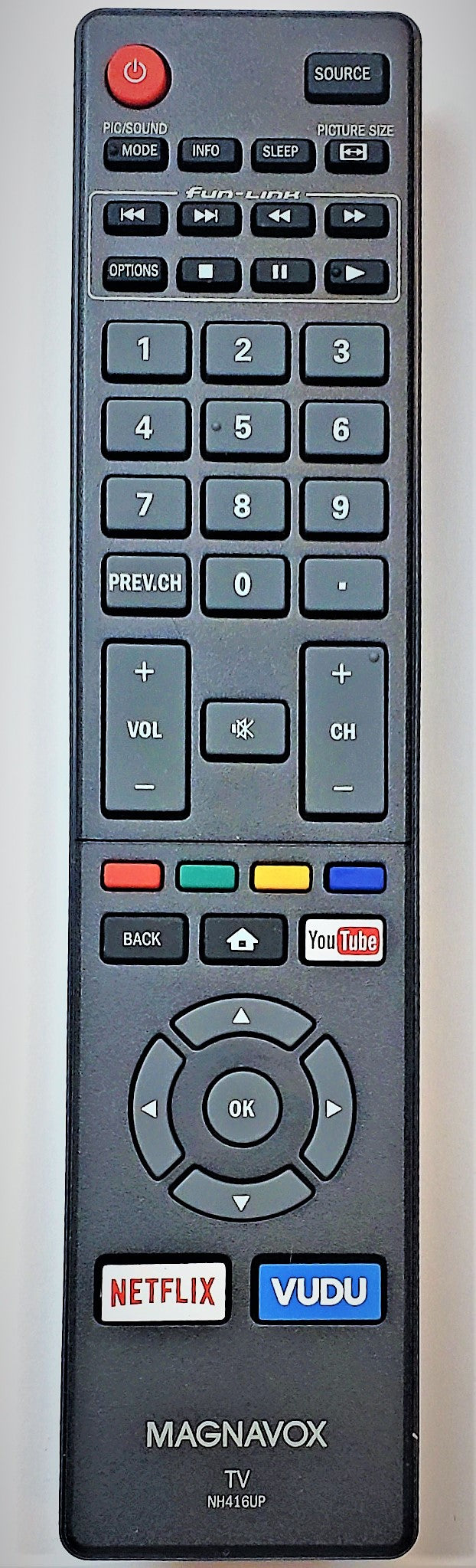 Original OEM replacement remote control for Magnavox LED/LCD TVs NH416