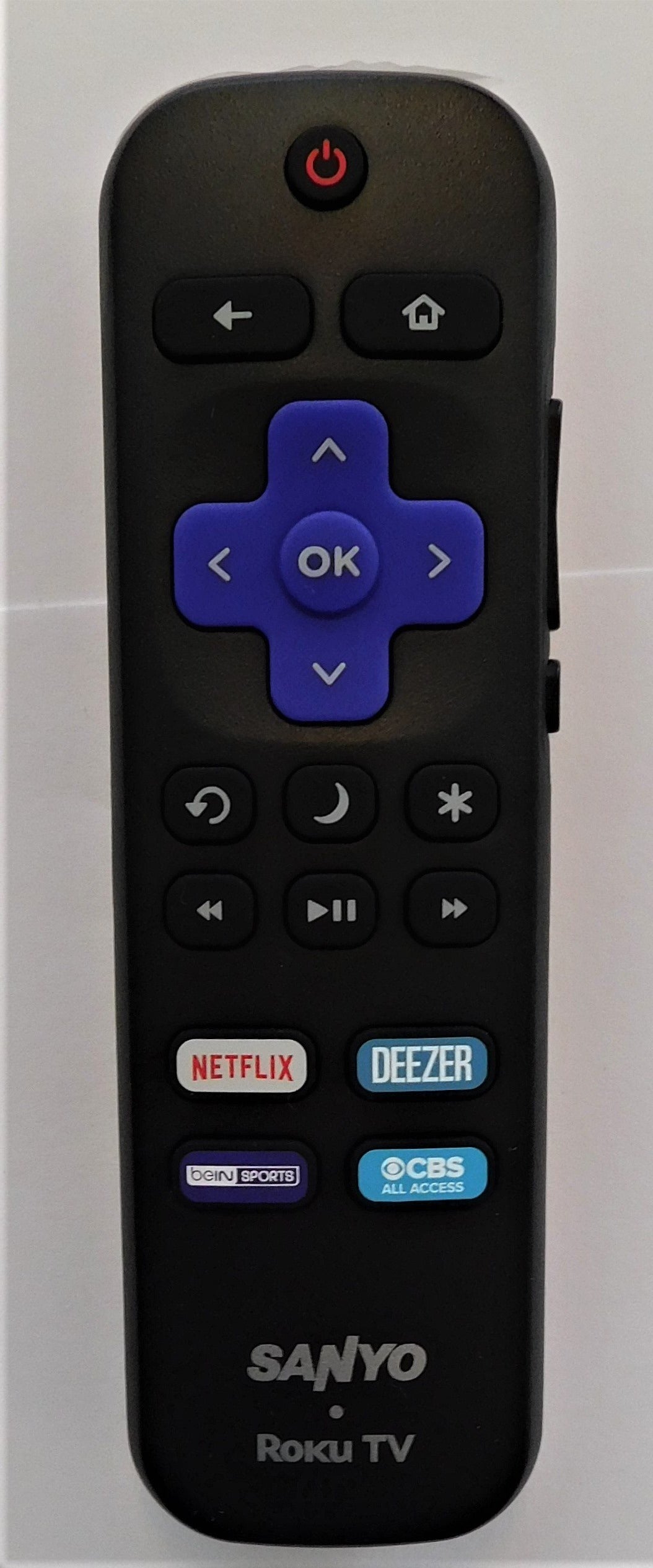 OEM replacement remote control for Sanyo Roku TV 06-518W21-SA01XS