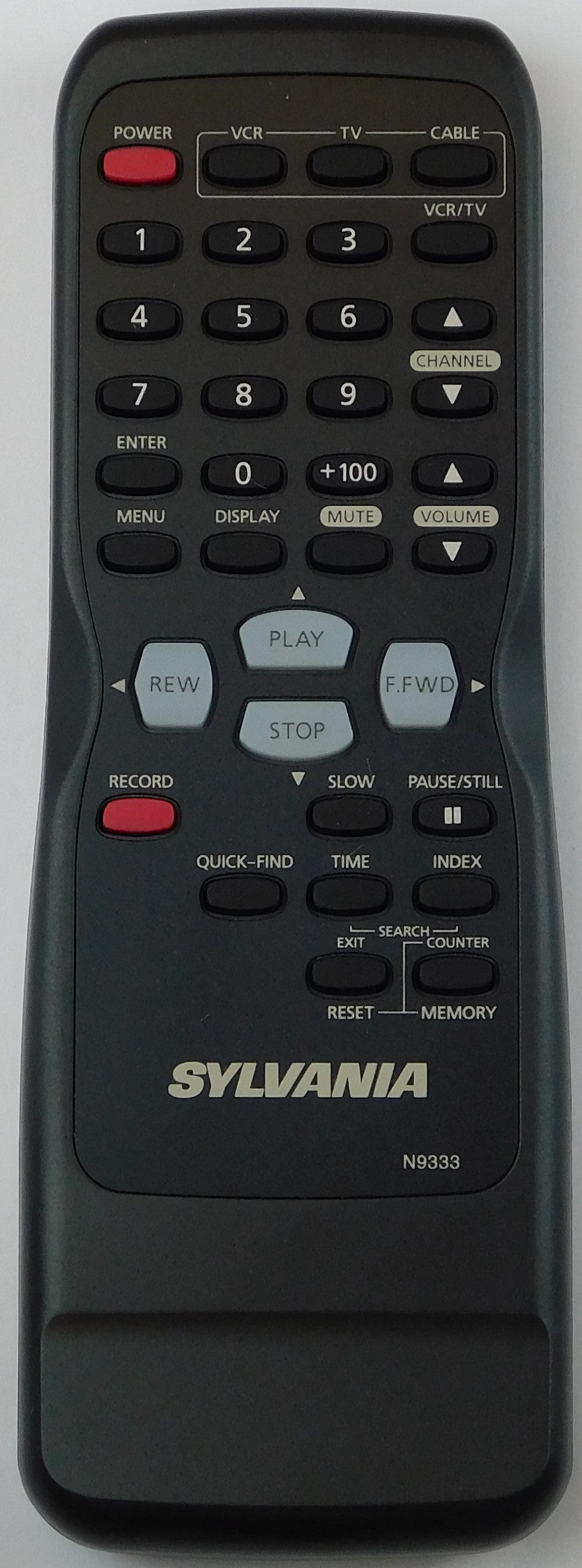 OEM replacement remote control for Sylvania VCRs N9333UD