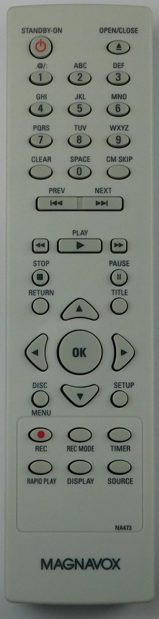 Original OEM replacement remote control for Magnavox DVD Recorders NA473UD
