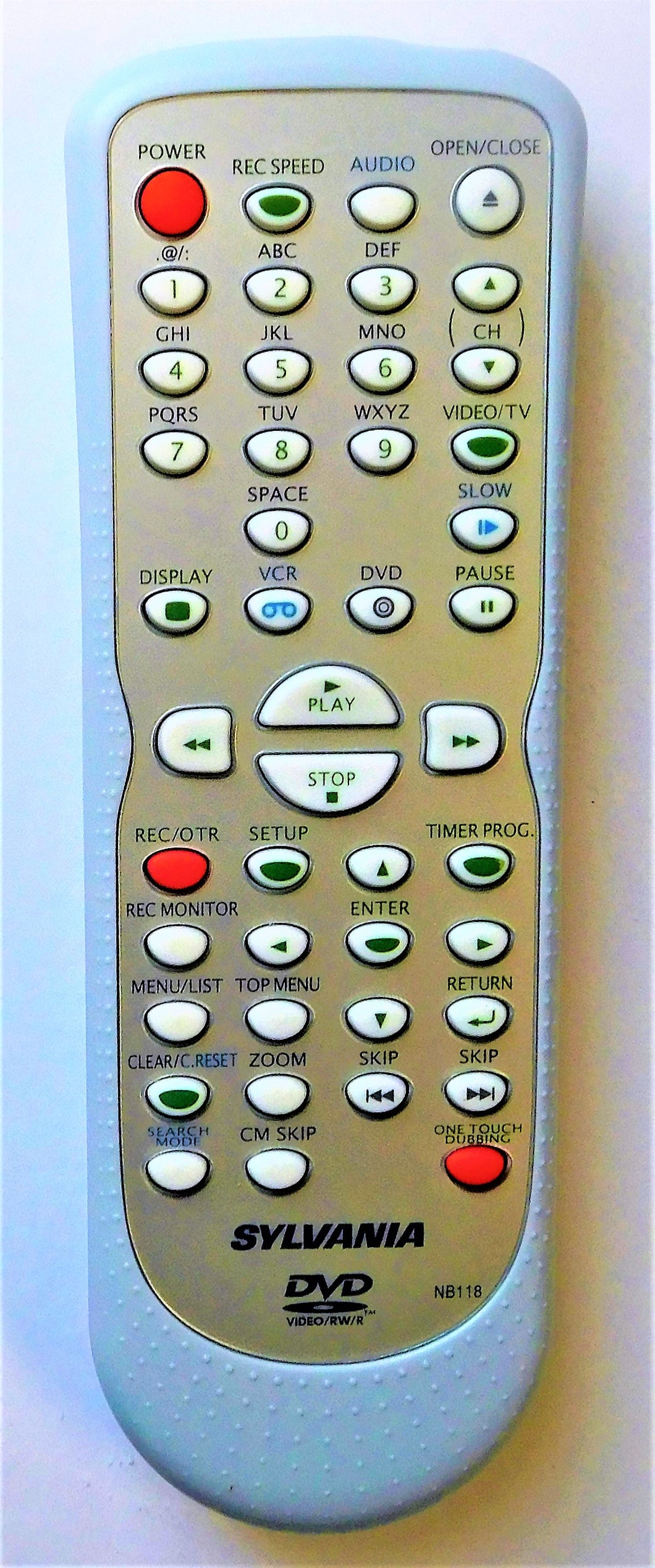 OEM replacement remote control for Sylvania DVD & VCR COMBOS NB118UD