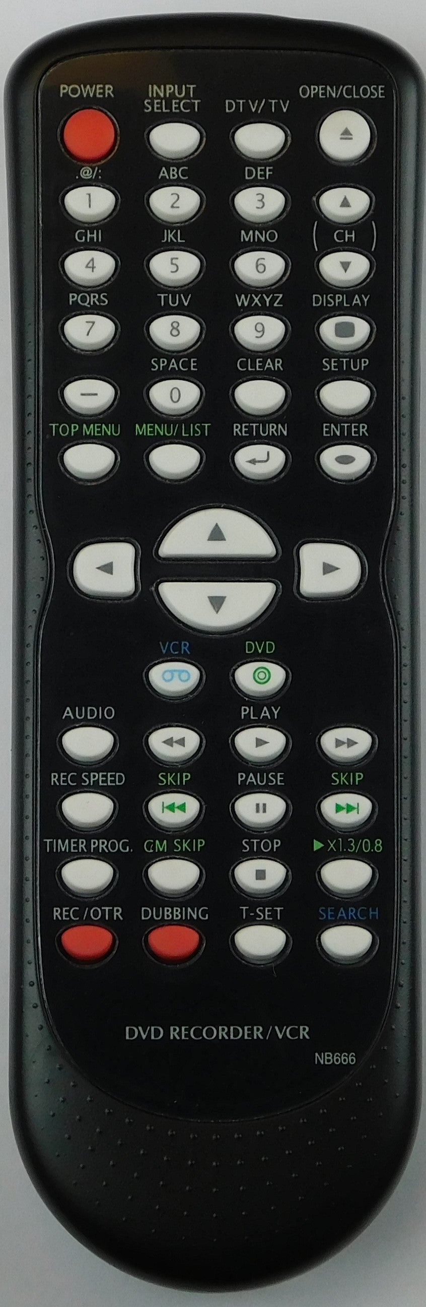 OEM replacement remote control for Sylvania, TruTech DVD & VCR Recorders NB666UD
