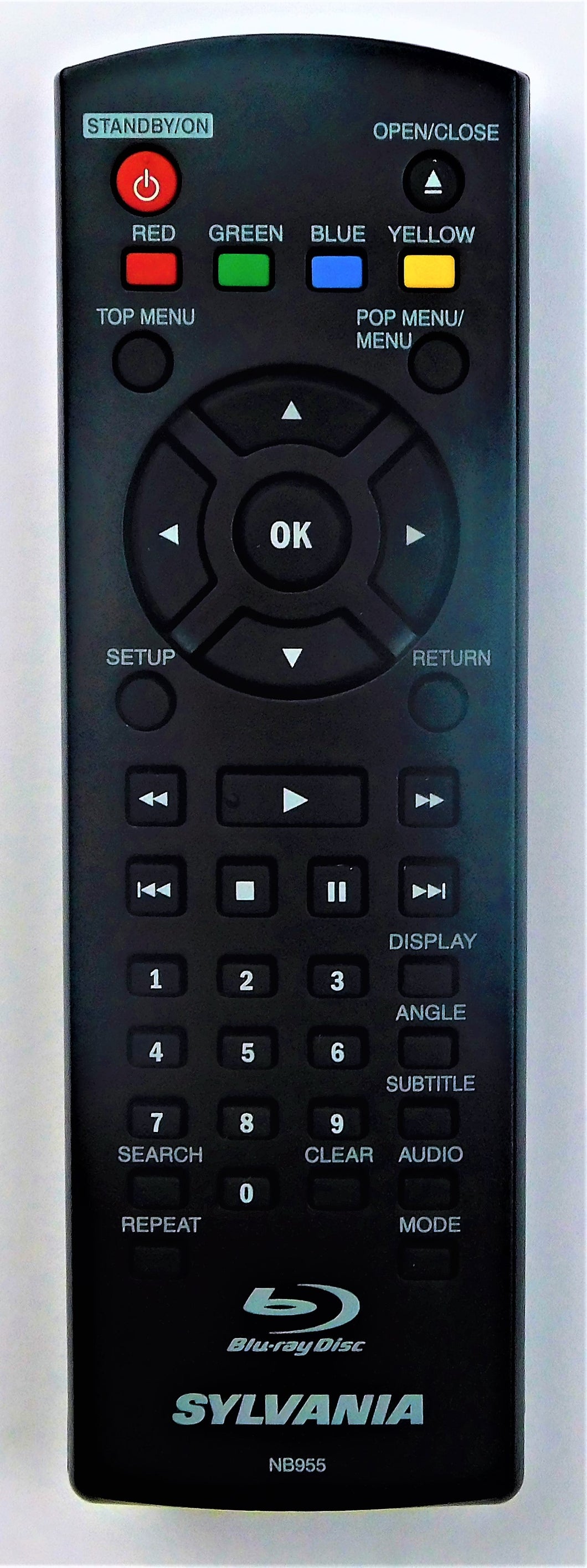 Original OEM replacement remote control for Sylvania Blu-ray players NB955UD
