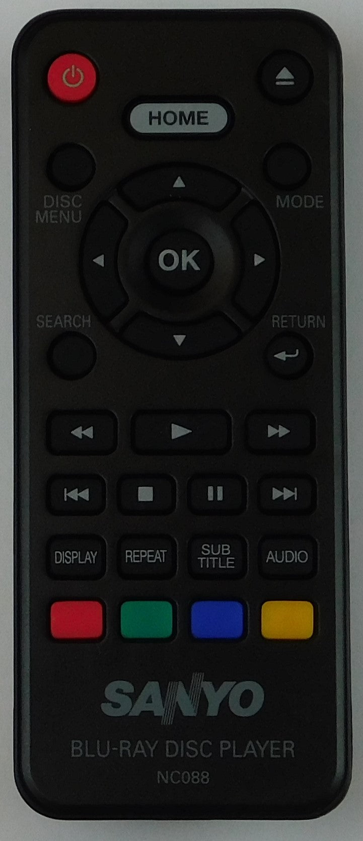 OEM replacement remote control for Sanyo Blu-ray player NC088UH