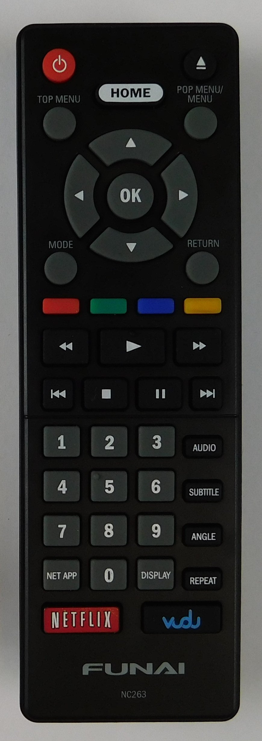 Original OEM replacement remote control for Funai Blu-ray players NC263UH