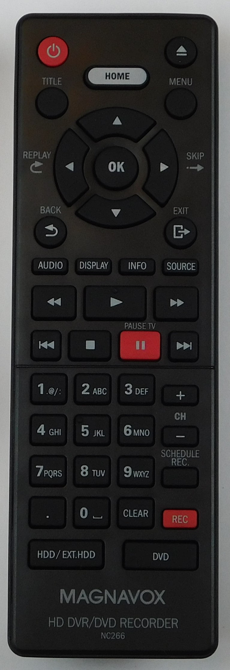 OEM replacement remote control for Magnavox HDD & DVD recorder NC266UH