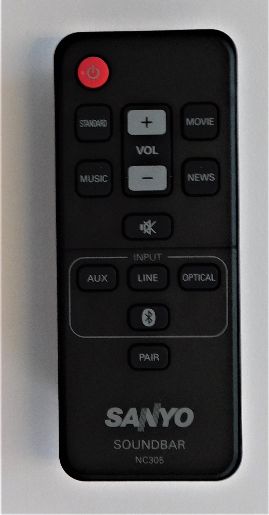 OEM replacement remote control for Sanyo Soundbar NC305UH
