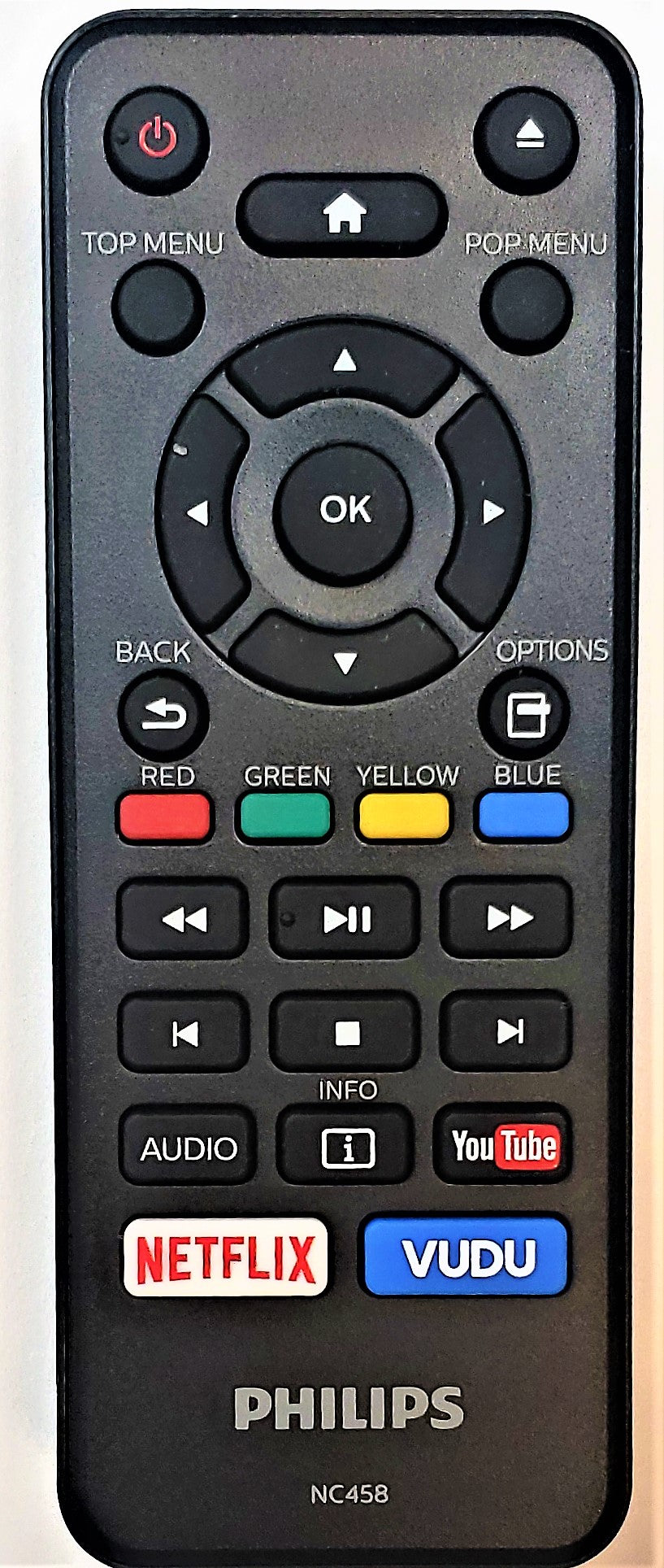 Original OEM replacement remote control for Philips Blu-ray players NC458UL
