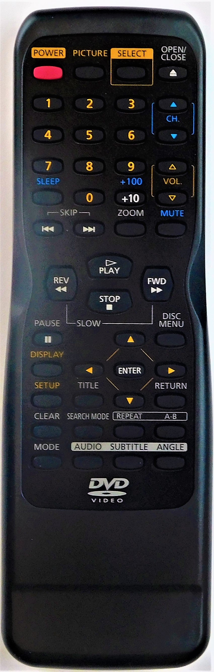 OEM replacement remote control for Durabrand, Emerson, SV2000, Sylvania, Symphonic CRT TV & DVD COMBOs NE218UD
