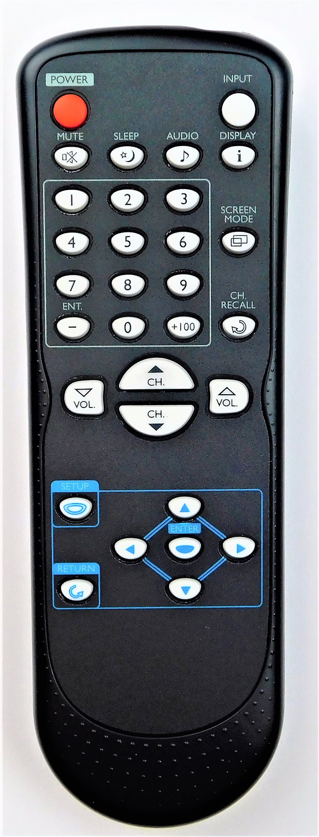 OEM replacement remote control for Emerson, GFM, Sylvania, Symphonic LCD TVs NF604UD
