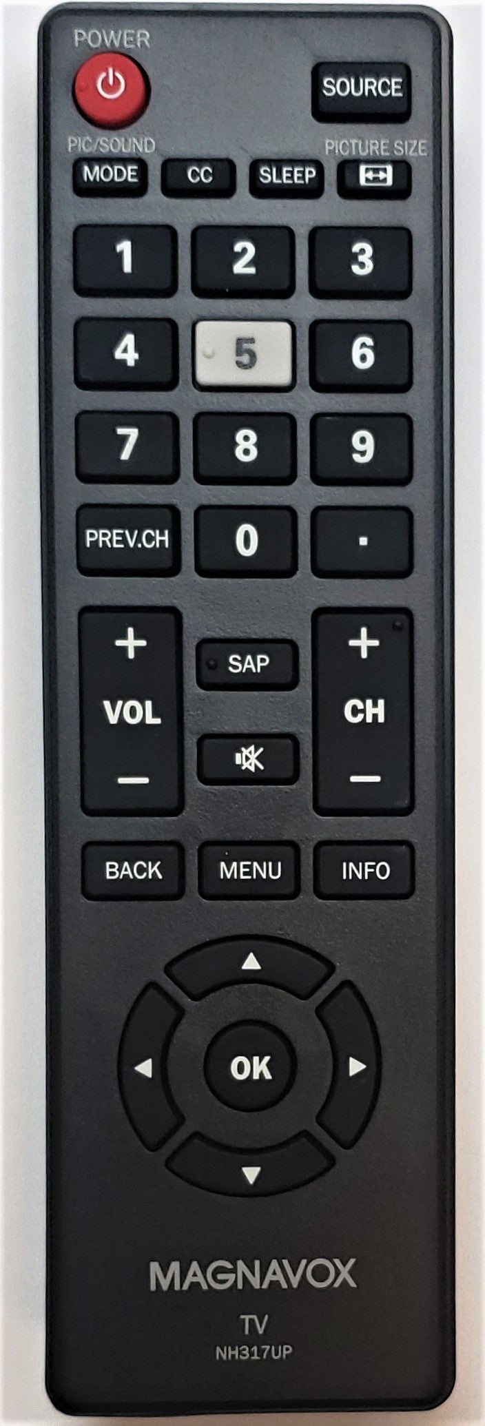 Original OEM replacement remote control for Magnavox LED/LCD TV NH317UP