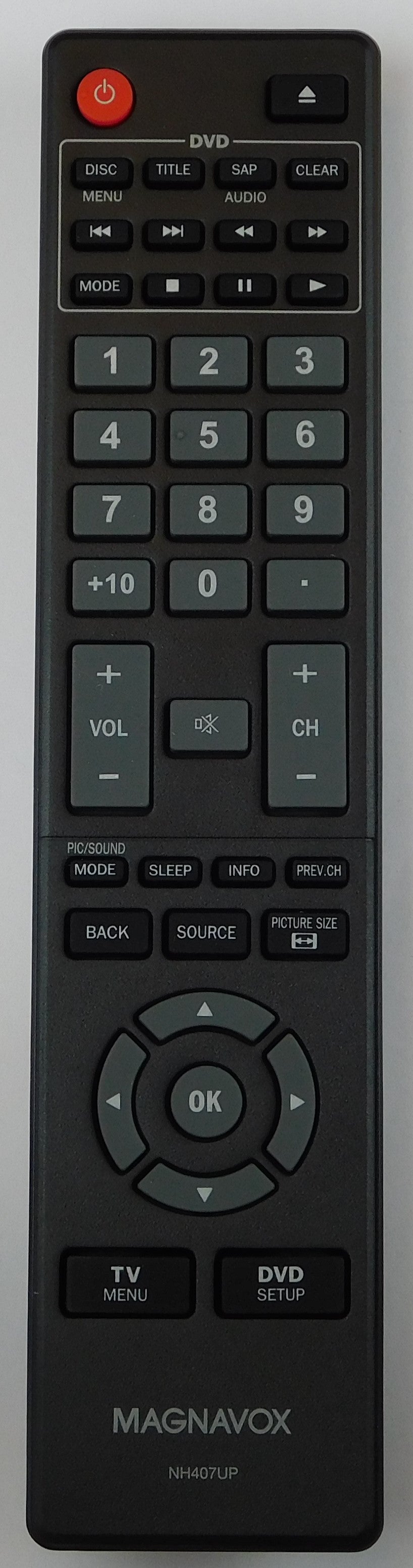 Original OEM replacement remote control for Magnavox LCD TV/DVD NH407UP