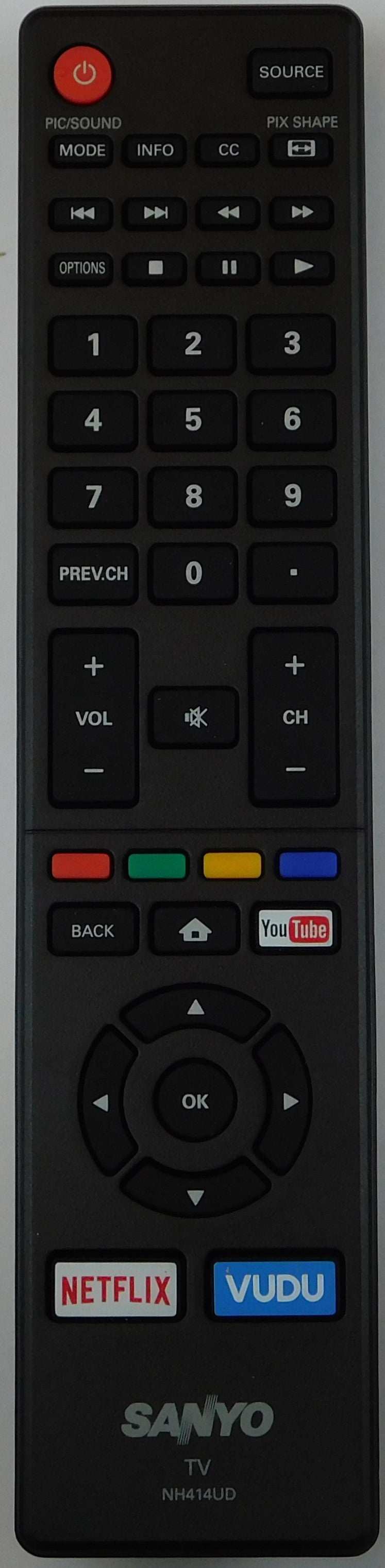 OEM replacement remote control for Sanyo LED/LCD TV NH414UD