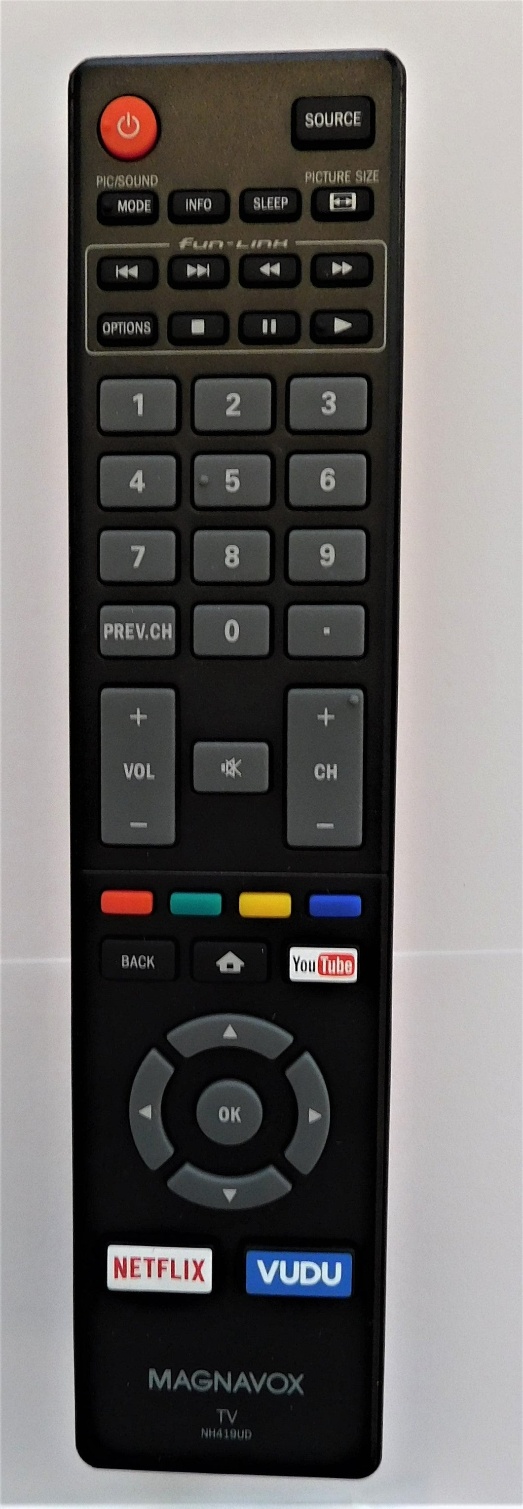 Original OEM replacement remote control for Magnavox LED/LCD TVs NH419UD