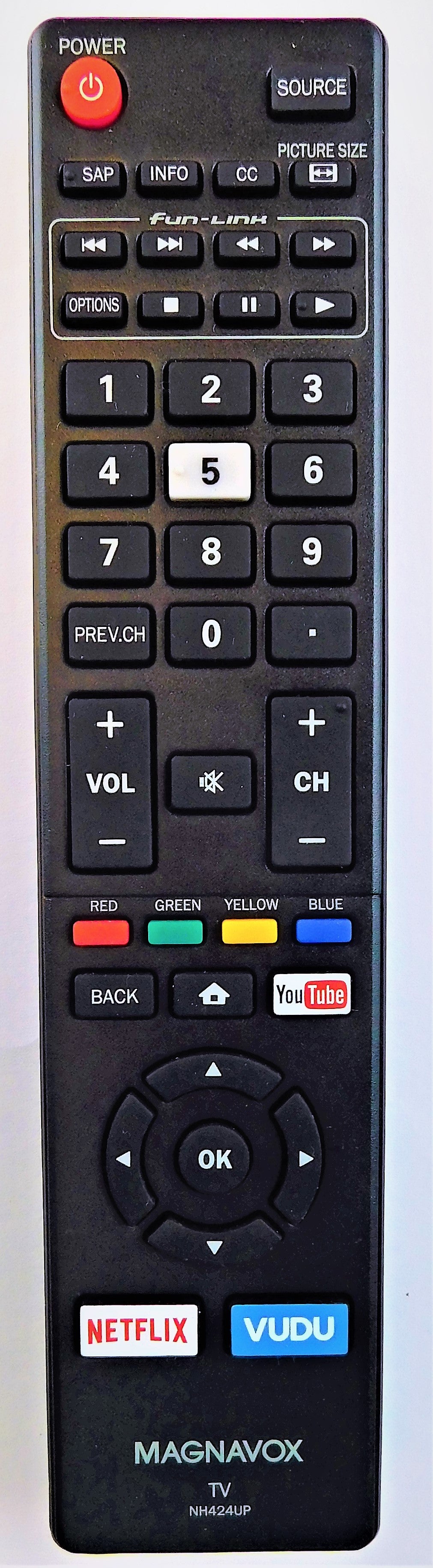 Original OEM replacement remote control for Magnavox LED/LCD TVs NH424UP