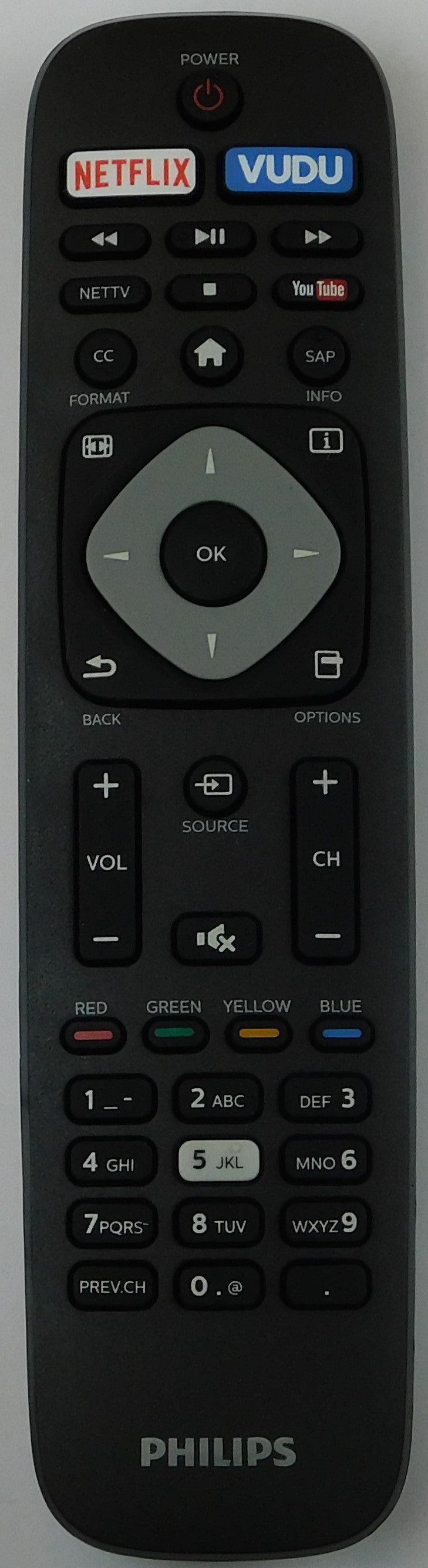 OEM replacement remote control for Philips LED/LCD TVs NH500UP