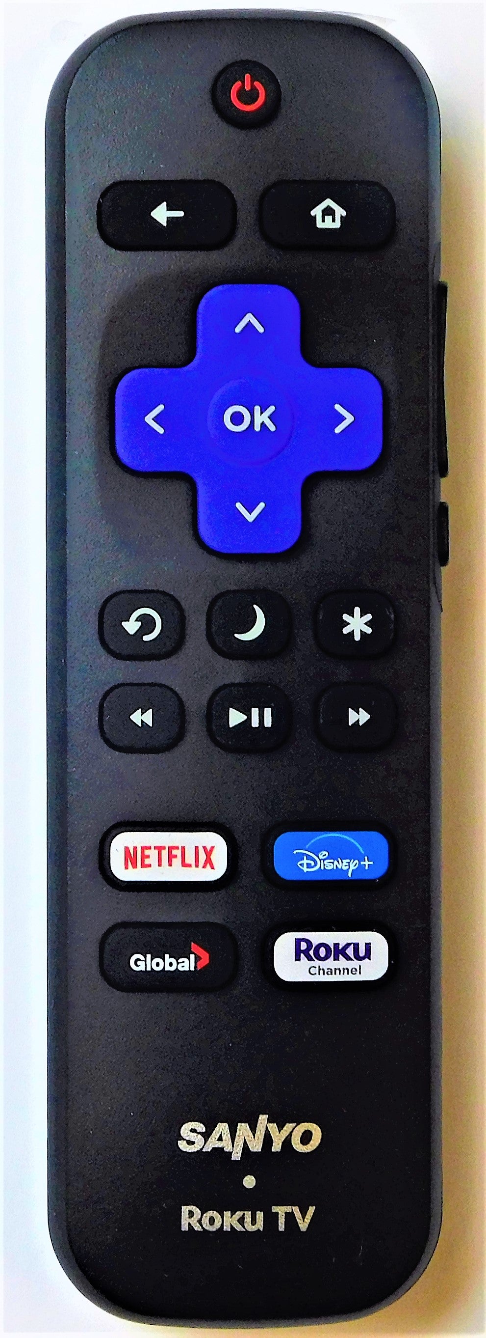 OEM replacement remote control for Sanyo Roku TV URMT21CND020