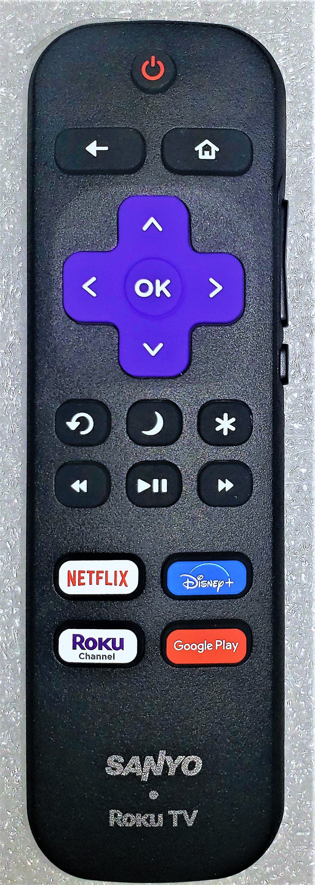 OEM replacement remote control for Sanyo Roku TV URMT21CND021