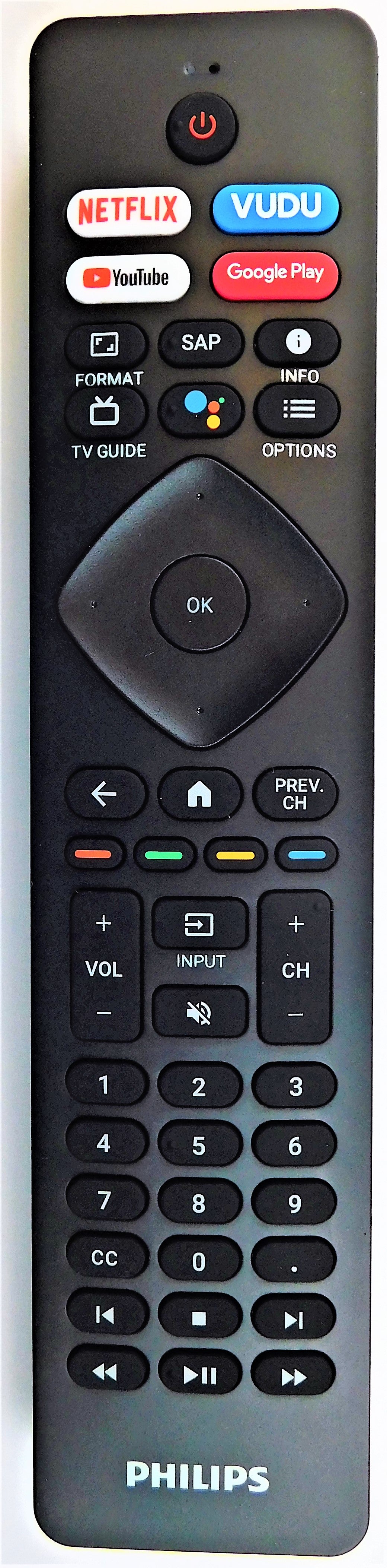 OEM replacement remote control for Philips Android TV URMT47CND002